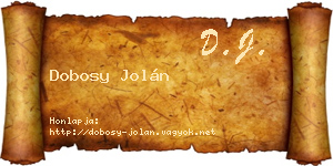 Dobosy Jolán névjegykártya