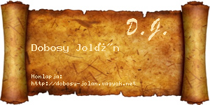 Dobosy Jolán névjegykártya