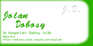 jolan dobosy business card